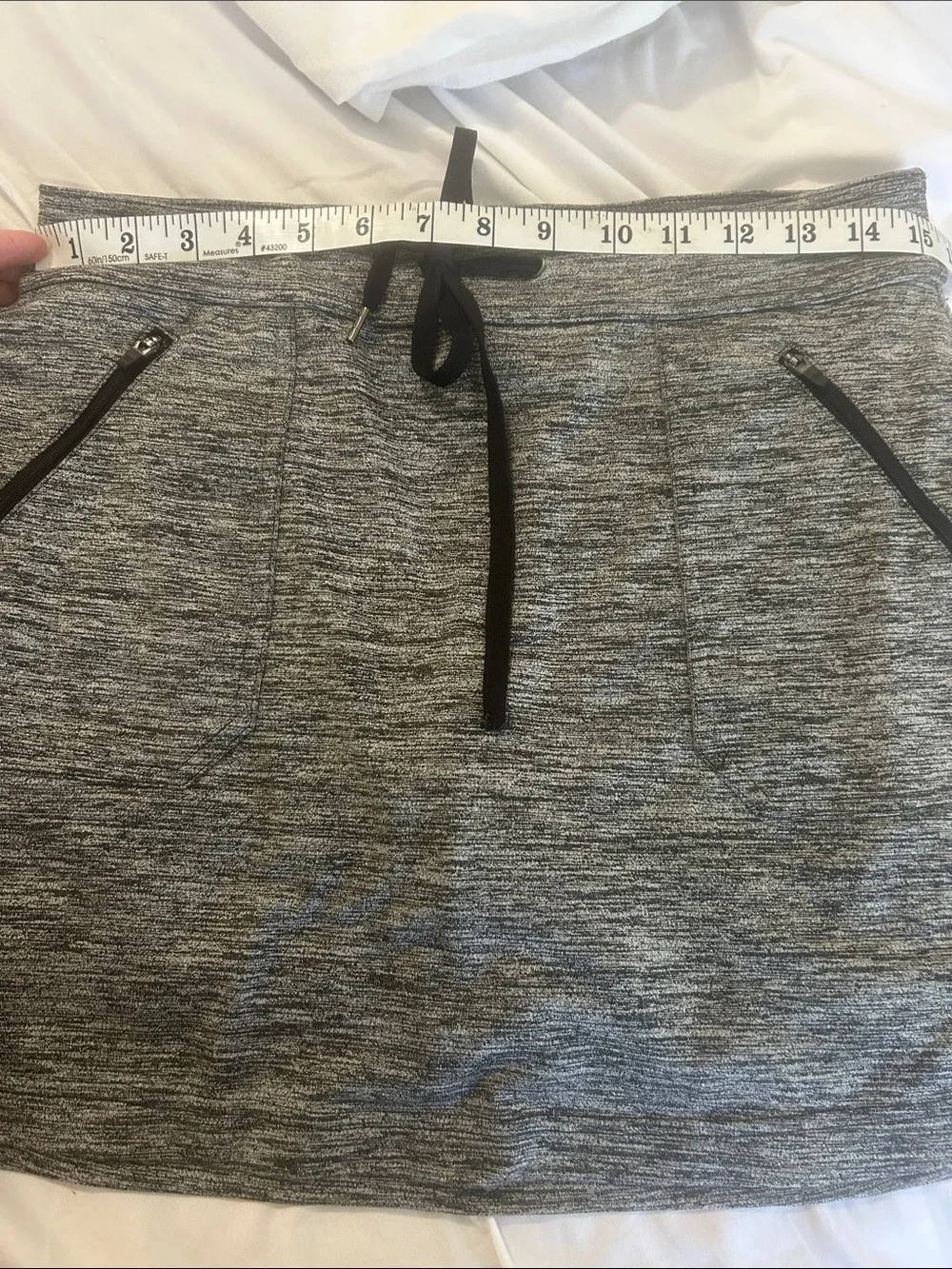 tek gear Drawstring Athletic Mini Skirt size medium black white